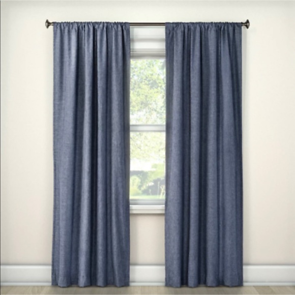 Pair of Room Essentials Navy Thermal Room Darkening Curtains 2 Panels - Picture 1 of 3